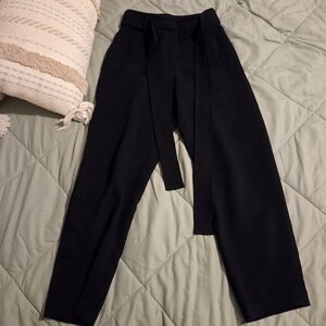 {Wilfred} Black Tie Front Wide Leg Trousers